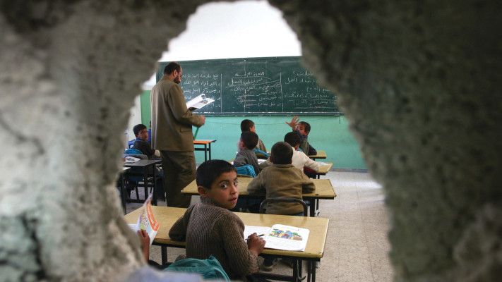 כיתה בבית ספר בעזה (צילום: פאדי עדוואן,פלאש 90)