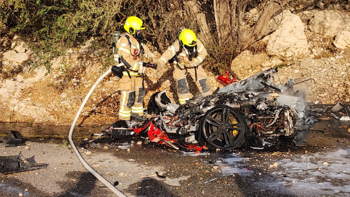 זירת התאונה הקשה באזור ים המלח 