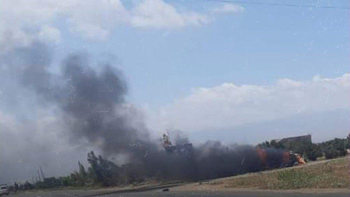 משאית חיזבאללה שהופצצה בסוריה 