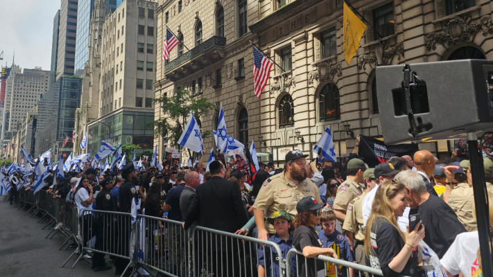 עצרת בניו יורק למען ישראל (צילום: ג'וש ארונסון)