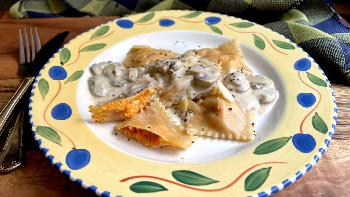 רביולי עם מלית בטטה