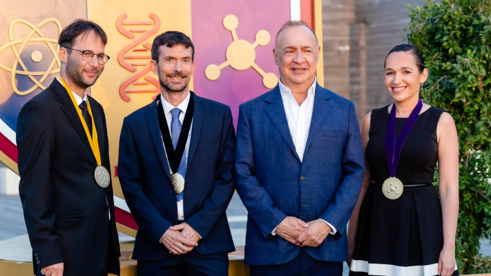 מורן שלו בן עמי, לן בלווטניק, תומאס וידיק ושרגא שוורץ (צילום: ערן בארי)