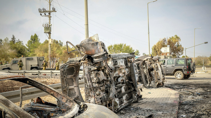 רכבים שרופים כביש 232