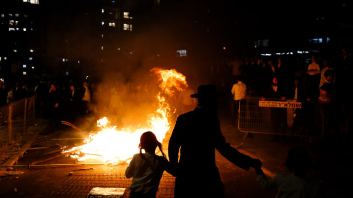 הפגנת חרדים נגד חוק הגיוס 2024 (צילום:  חיים גולדברג, פלאש 90)