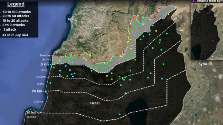 בוצעו 2,295 התקפות נגד ישראל בגבול הצפוני (צילום: מכון מחקר עלמא)