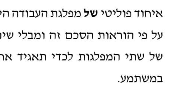 המסמך של מרצ והעבודה