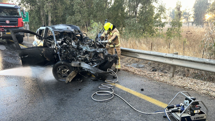 פגיעה ישירה ברמת הגולן (צילום: רשתות חברתיות)