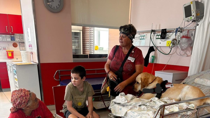 כלבנות טיפולית בבי''ח רמב''ם