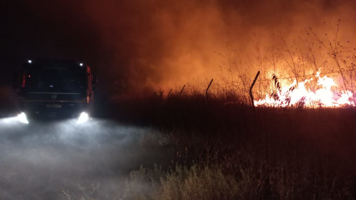 שריפת ענק בשמורת הבניאס  (צילום: כבאות והצלה)