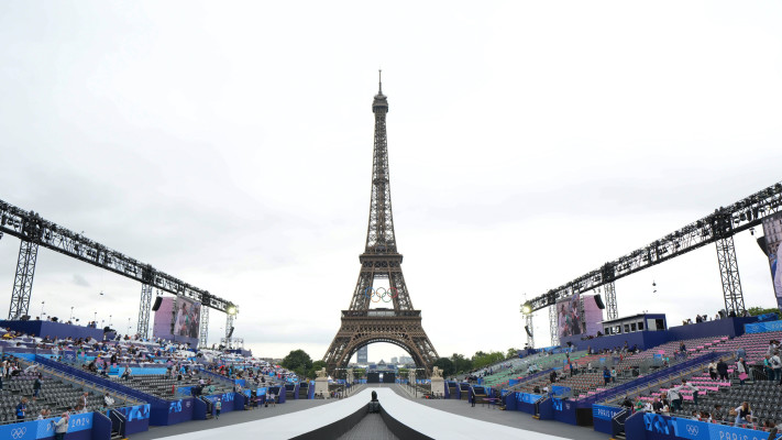 על גדות נהר הסיין בפריז, פתיחת המשחקים האולימפיים (צילום: Rob Schumacher-USA TODAY Sports)