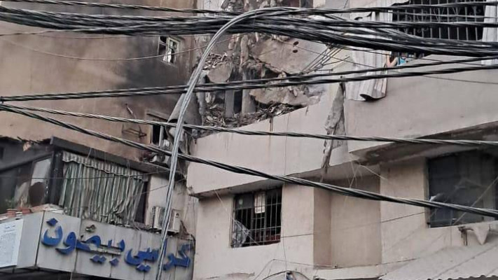 תיעוד מהתקיפה בדחיה בביירות