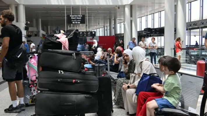 עומס בנמל התעופה בביירות