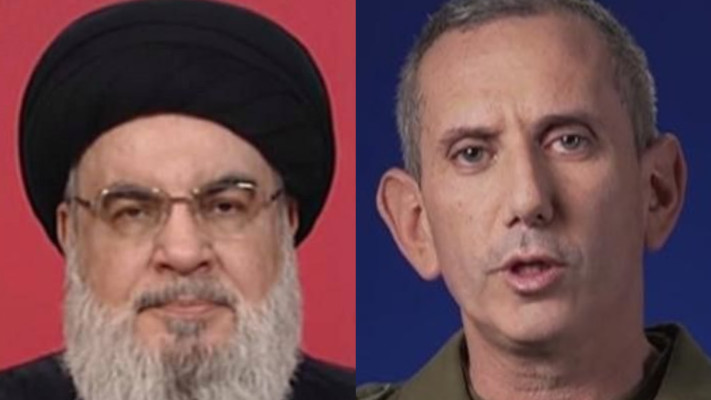דובר צה''ל דניאל הגרי, מזכ''ל חיזבאללה חסן נסראללה (צילום: ללא)