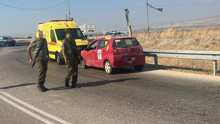 זירת הפיגוע בבקעת הירדן (צילום: דוברות מד''א)