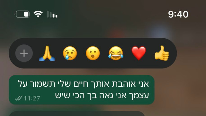 ההודעה האחרונה ששלחה מיקה לעומר (צילום: צילום מסך וואצאפ)