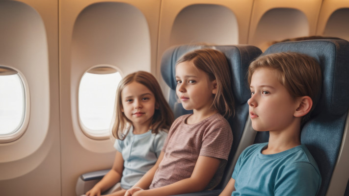 ילדים במטוס