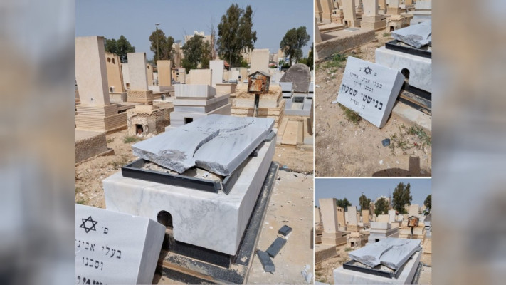 קבר שמעון בניסטי שהושחת (צילום: חדשות באר שבע והנגב)