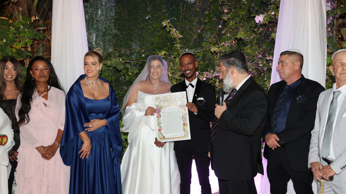 החתונה של ספיר בורגיל ואברהם אקלום (צילום: אור גפן)