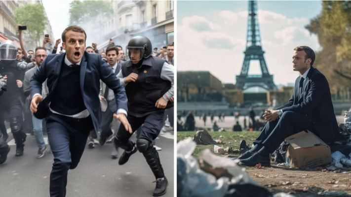 גם זה זיוף: נשיא צרפת לשעבר מקרון על רקע מהומות בצרפת