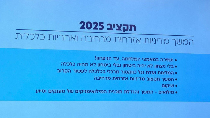 תקציב 2025 (צילום: ליעם אדיב)