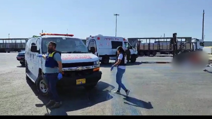 כוחות מד''א בזירת הפיגוע בבקעת הירדן (צילום: מד''א)