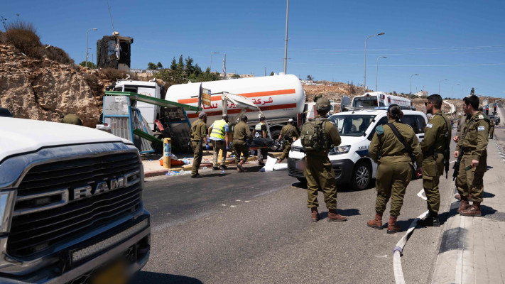 הפיגוע בגבעת אסף (צילום: דוברות המשטרה)