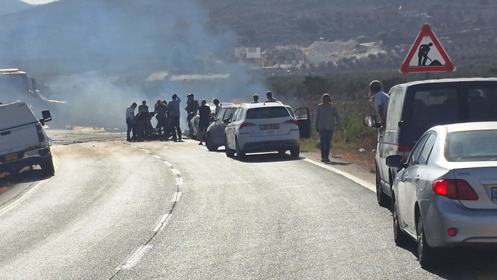 צוותים מגיעים לזירת התאונה באיתמר (צילום: תיעוד מבצעי מד''א)