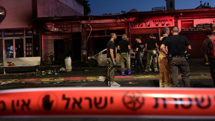 זירת האירוע ברמלה (צילום: אבשלום ששוני)