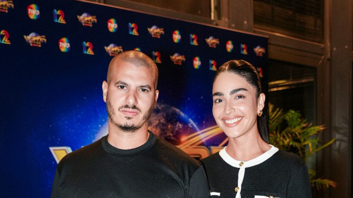 ספיר אביסרור וליאור דבח בהקרנת חצי הגמר של המירוץ למיליון  (צילום: רגב זרקה)