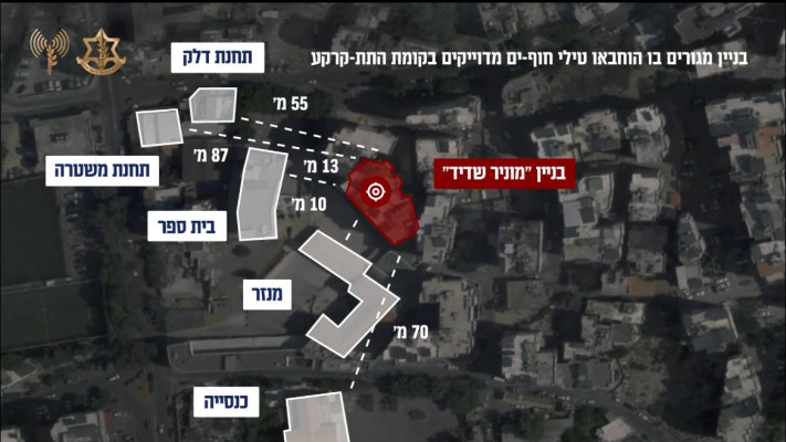 בניין מגורים בו הוחבאו טילי חוף ים, דאחייה שבביירות (צילום: דובר צהל)