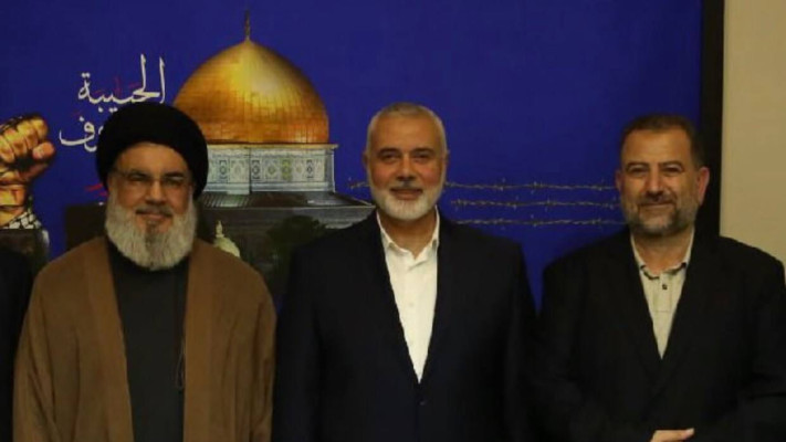 עארורי, איסמעיל הניה, חסן נסראללה (צילום: רשתות ערביות, שימוש לפי סעיף 27 א')