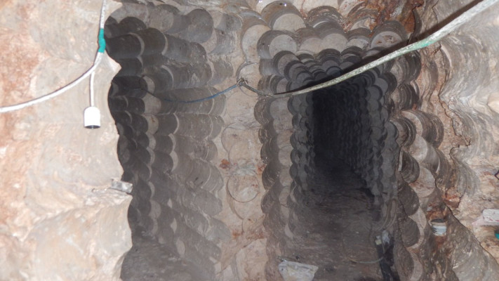 אחת התשתיות התת קרקעיות שצה''ל איתר  (צילום: דובר צה''ל)