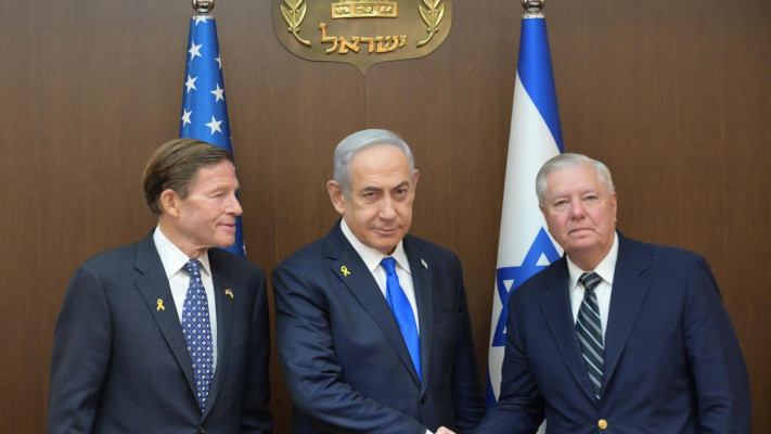 נתניהו והסנאטור לינדזי גרהאם  (צילום: עמוס בן גרשום לע''מ)