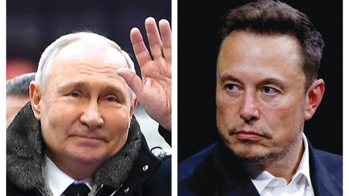 אילון מאסק וולדימיר פוטין