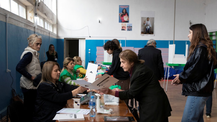 תושבי גיאורגיה מצביעים בבחירות, טיביליסי, יום שבת (צילום: רויטרס)