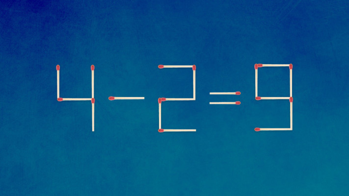 עליכם להזיז רק שני גפרורים כדי לפתור את התרגיל