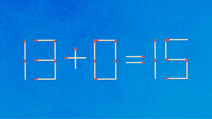 האם תצליחו לפתור את המשוואה באמצעות הזזת גפרור אחד בלבד?