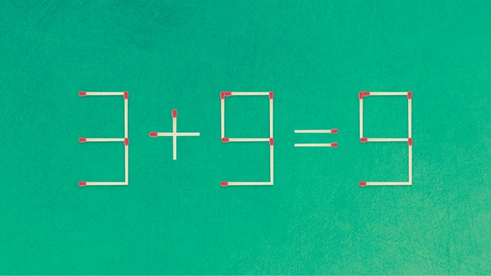 האם תצליחו לפתור את המשוואה באמצעות הזזת גפרור אחד בלבד?