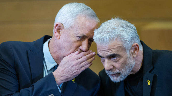 יאיר לפיד, בני גנץ (צילום: יונתן זינדל, פלאש 90)