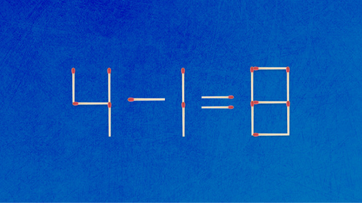 האם תצליחו לפתור את המשוואה באמצעות הזזת שני גפרורים?