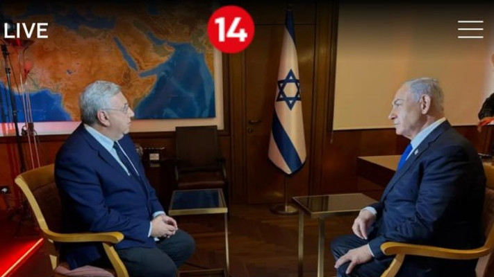 יעקב ברדוגו מראיין את בנימין נתניהו  (צילום: צילום מסך חדשות 14)