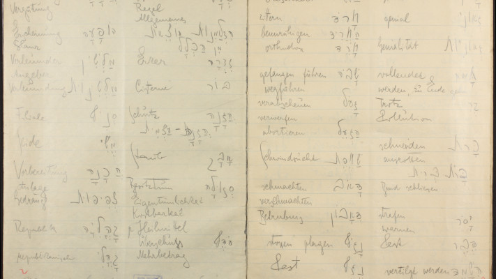 מחברת העברית של פרנץ קפקא (צילום: באדיבות הספרייה הלאומית)