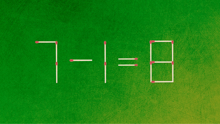 האם תצליחו לפתור את המשוואה באמצעות הזזת גפרור אחד בלבד?