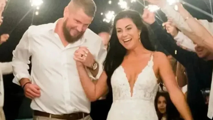 סמנתה מילר, נהרגה ביום חתונתה ובעלה האבל, אריק האצ'ינסון (צילום: רשתות חברתיות)