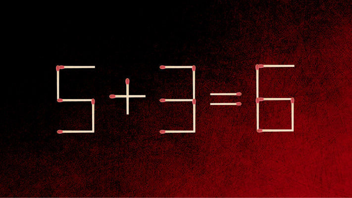 האם תצליחו לפתור את המשוואה באמצעות הזזת גפרור אחד בלבד?