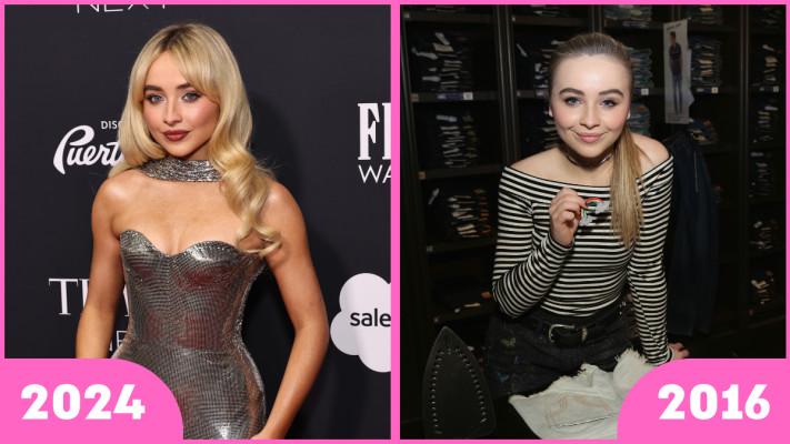 סברינה קרפנטר אז והיום (צילום: Jamie McCarthy/Getty Images, Cindy Ord/Getty Images for Hollister Co.)