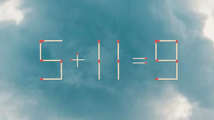 האם תצליחו לפתור את המשוואה באמצעות הזזת גפרור אחד בלבד?