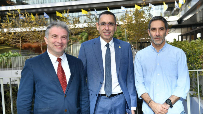 גבי פורטנוי, אבי לוי ודני חחיאשוילי (צילום: ישראל הדרי)