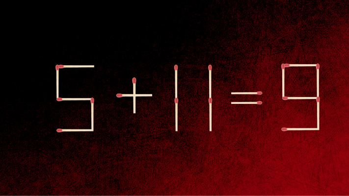 האם תצליחו לפתור את המשוואה באמצעות הזזת גפרור אחד בלבד?