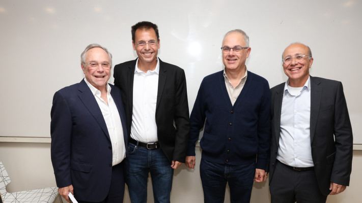 משה ברקת, דן וייס, רונן אגסי ויאיר המבורגר (צילום: חן גלילי)